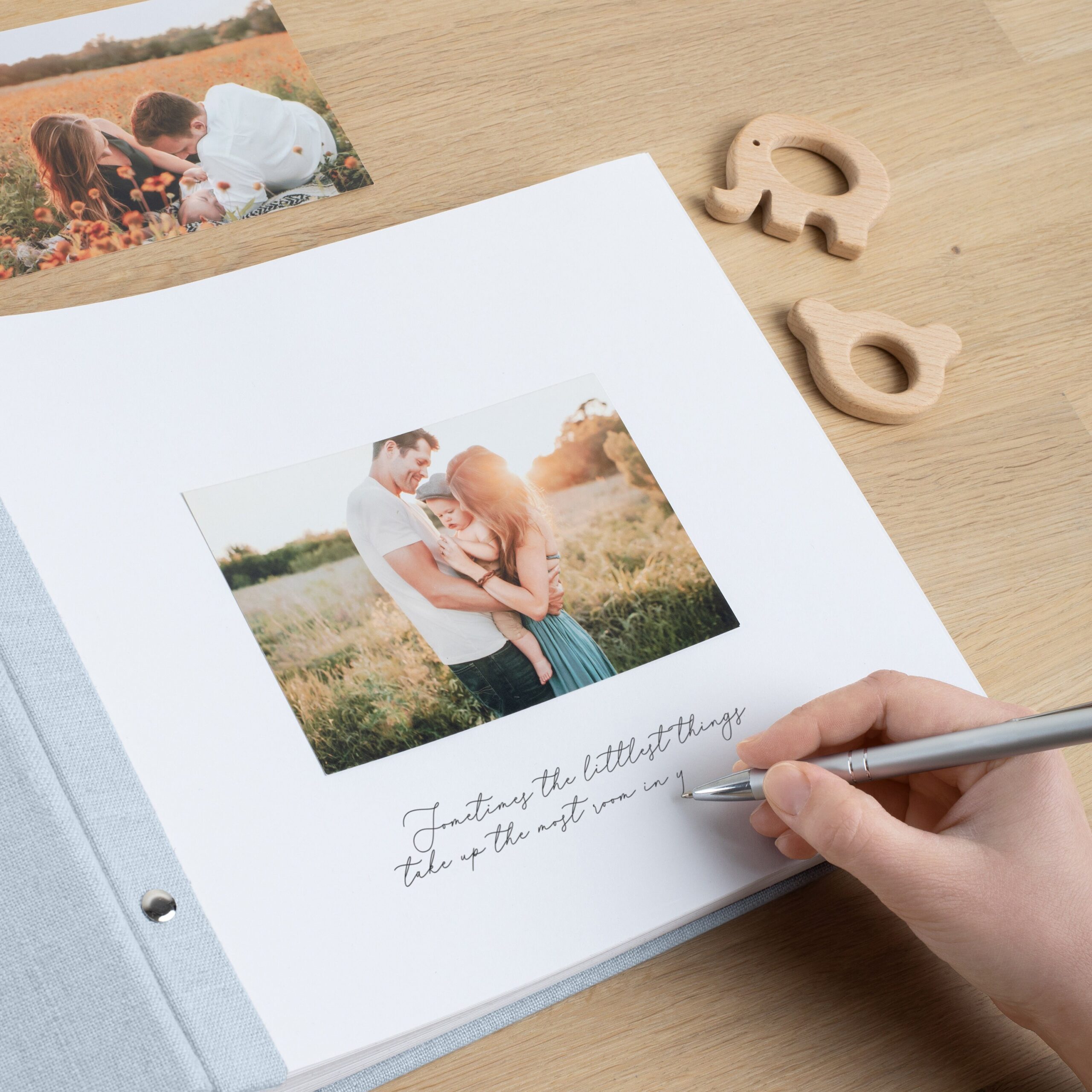 First Years Baby Memory Book | Personalized Linen Baby Photo Album #1 - Image 4