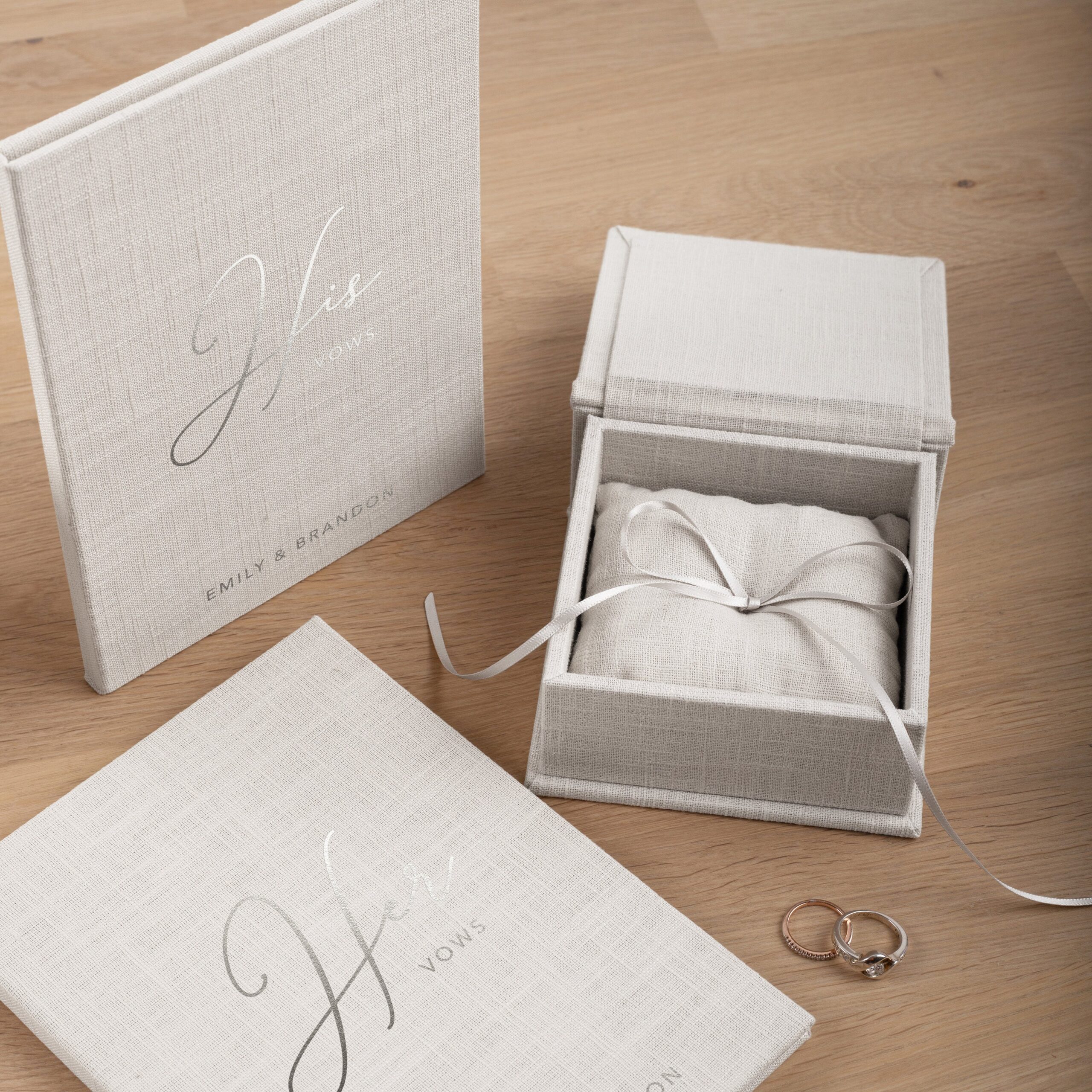 Personalized Ring Box and Two Vow Books - Image 4