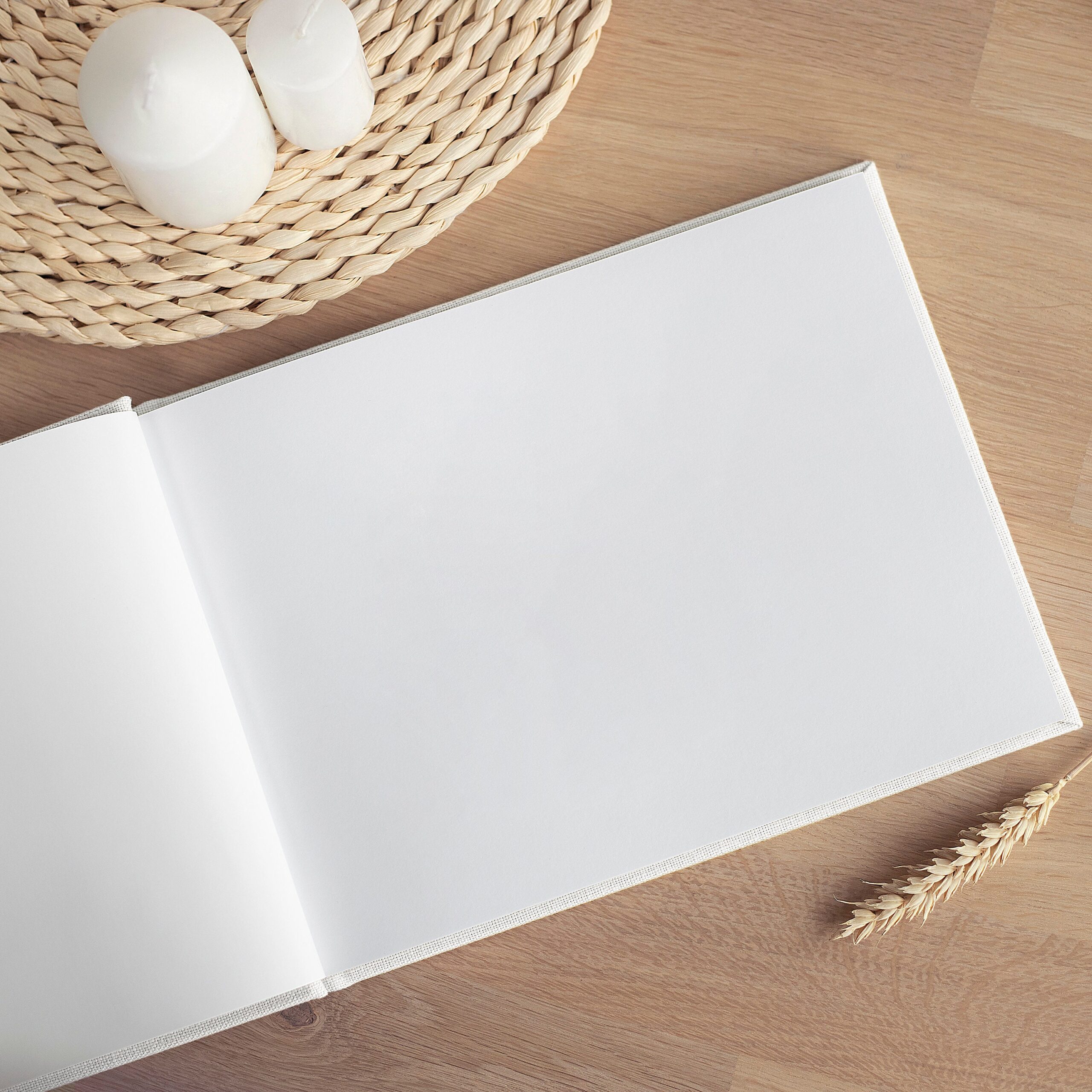 Linen Wedding Guest Book | Blank or Lined Pages #1 - Image 3
