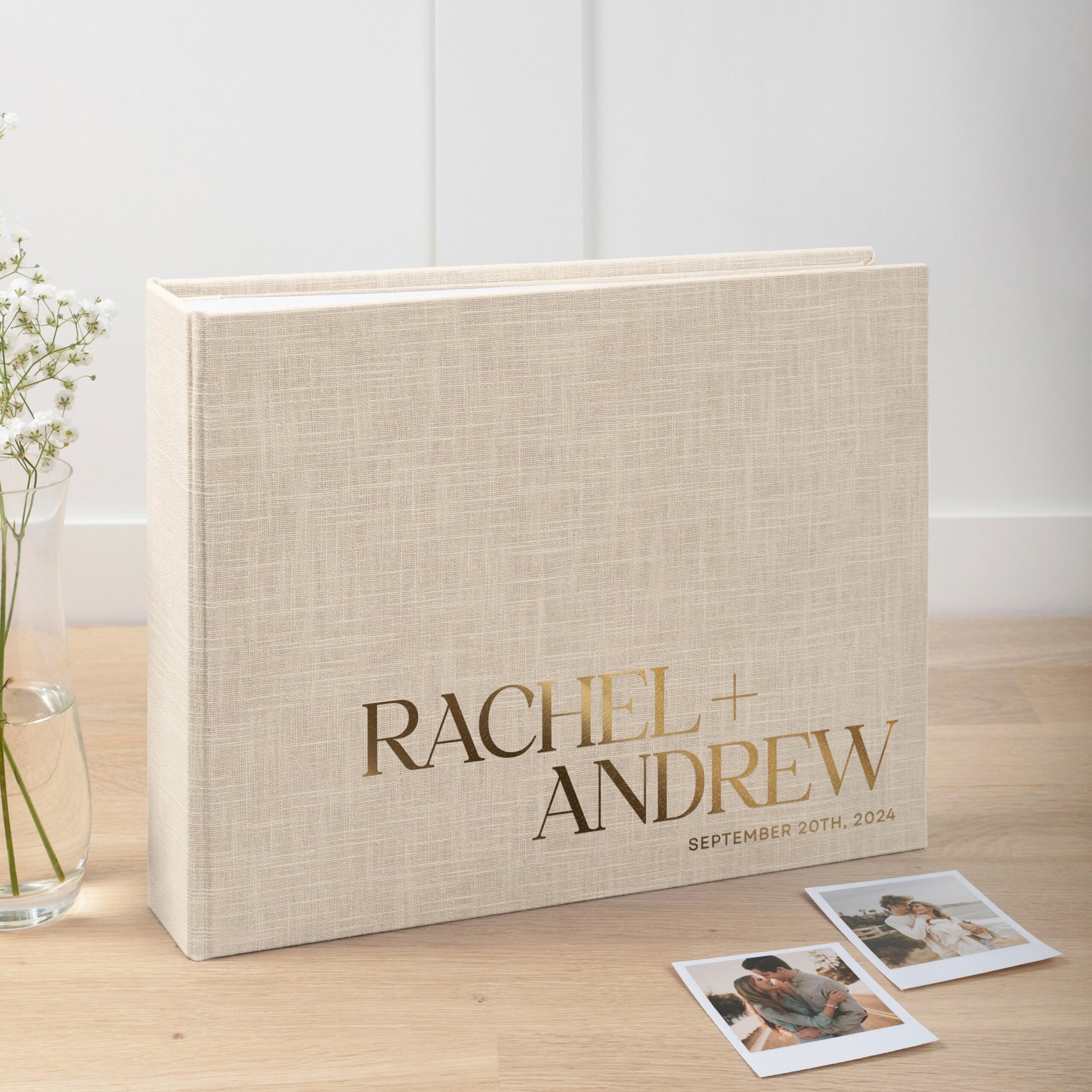 Linen Wedding Guest Book  | Blank or Printed Pages #4 - Image 3