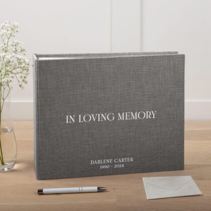 Personalized Memorial Condolence Book | Blank or Printed Pages #2