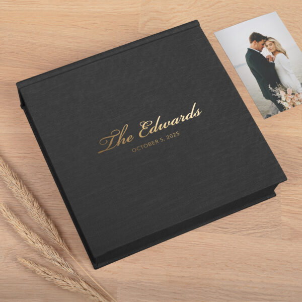 Wedding Keepsake Box | Personalized Linen Memory Box