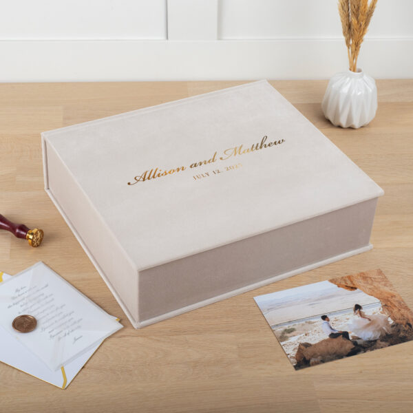Velvet Wedding Keepsake Box | Personalized Custom Memory Box