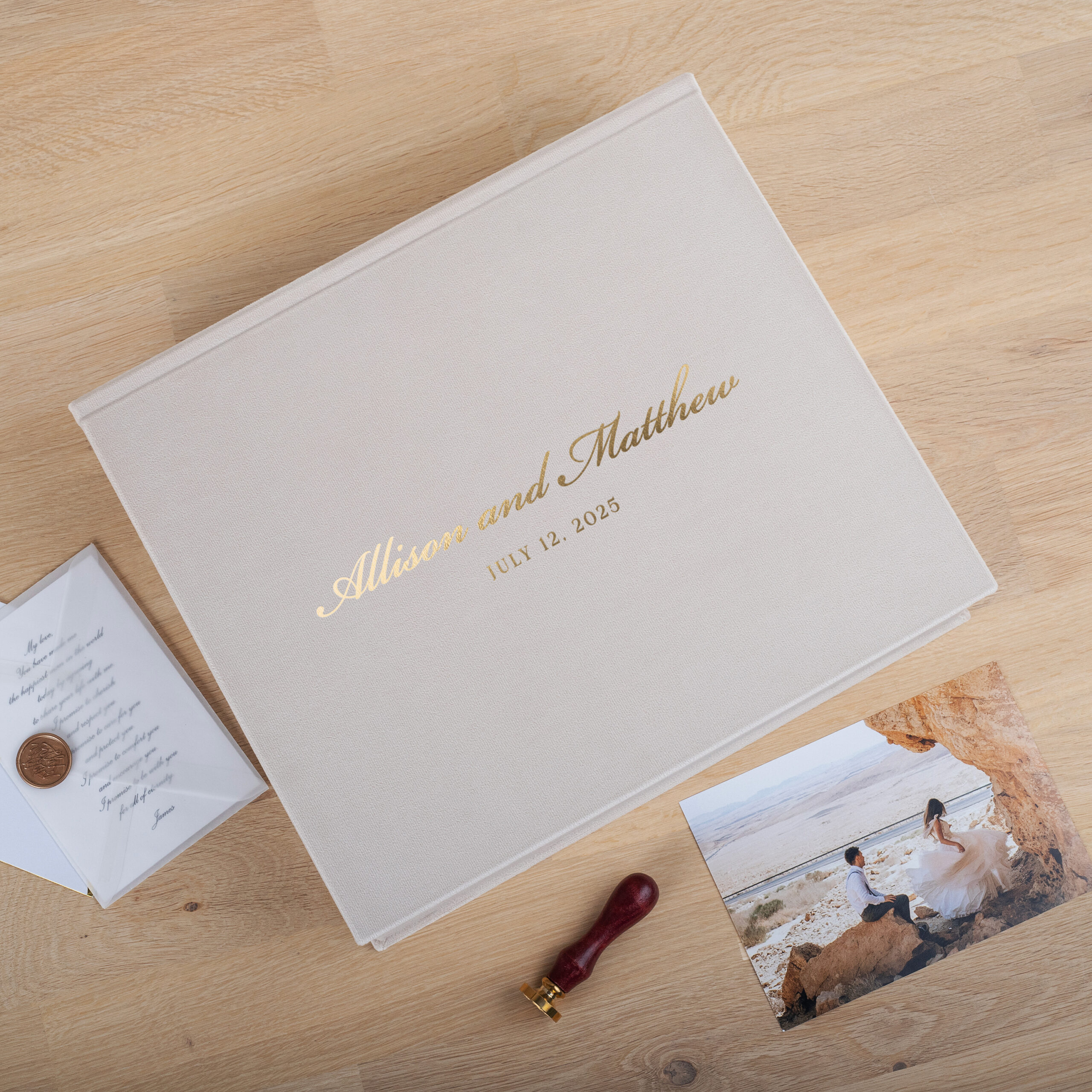 Velvet Wedding Keepsake Box | Personalized Custom Memory Box - Image 3