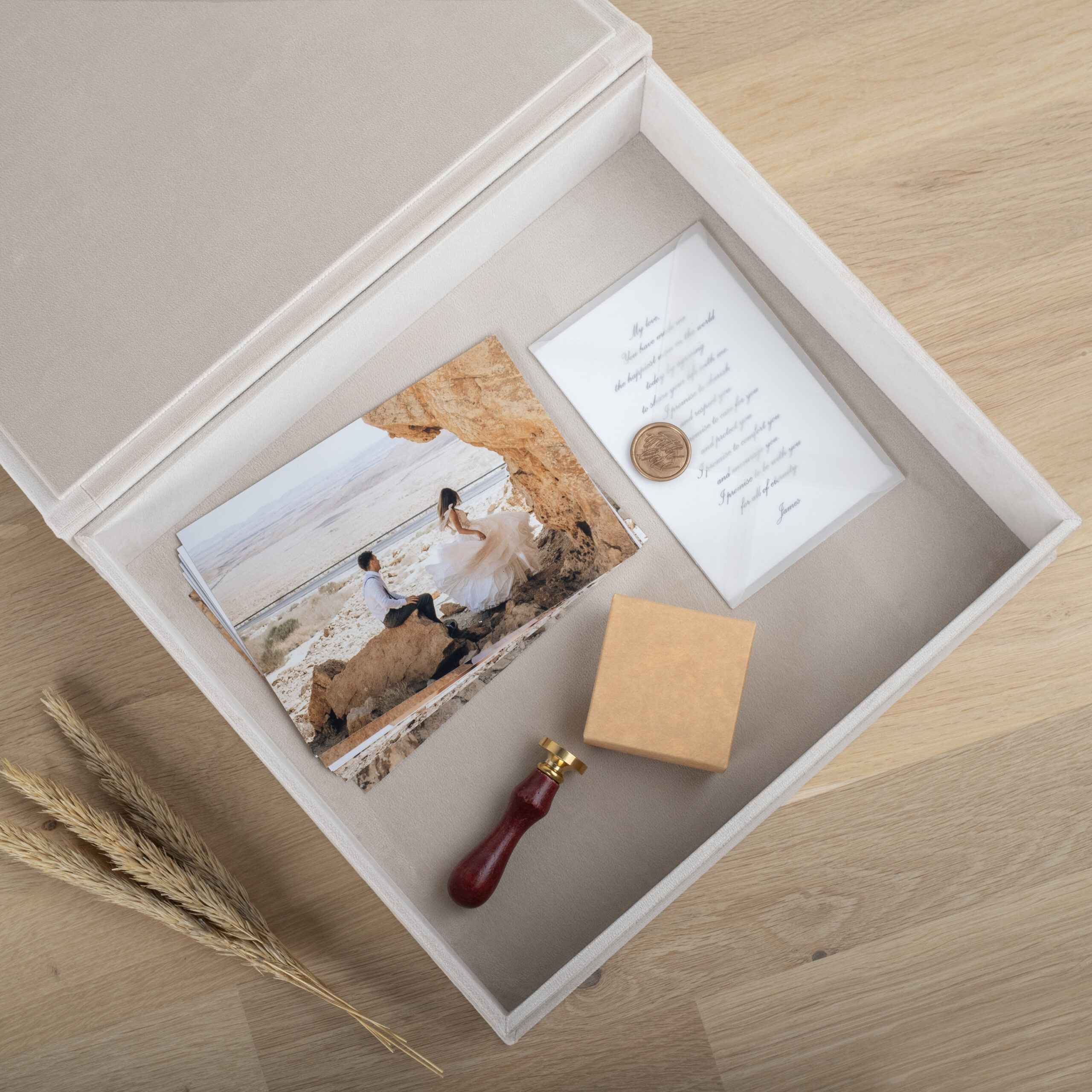 Velvet Wedding Keepsake Box | Personalized Custom Memory Box - Image 5