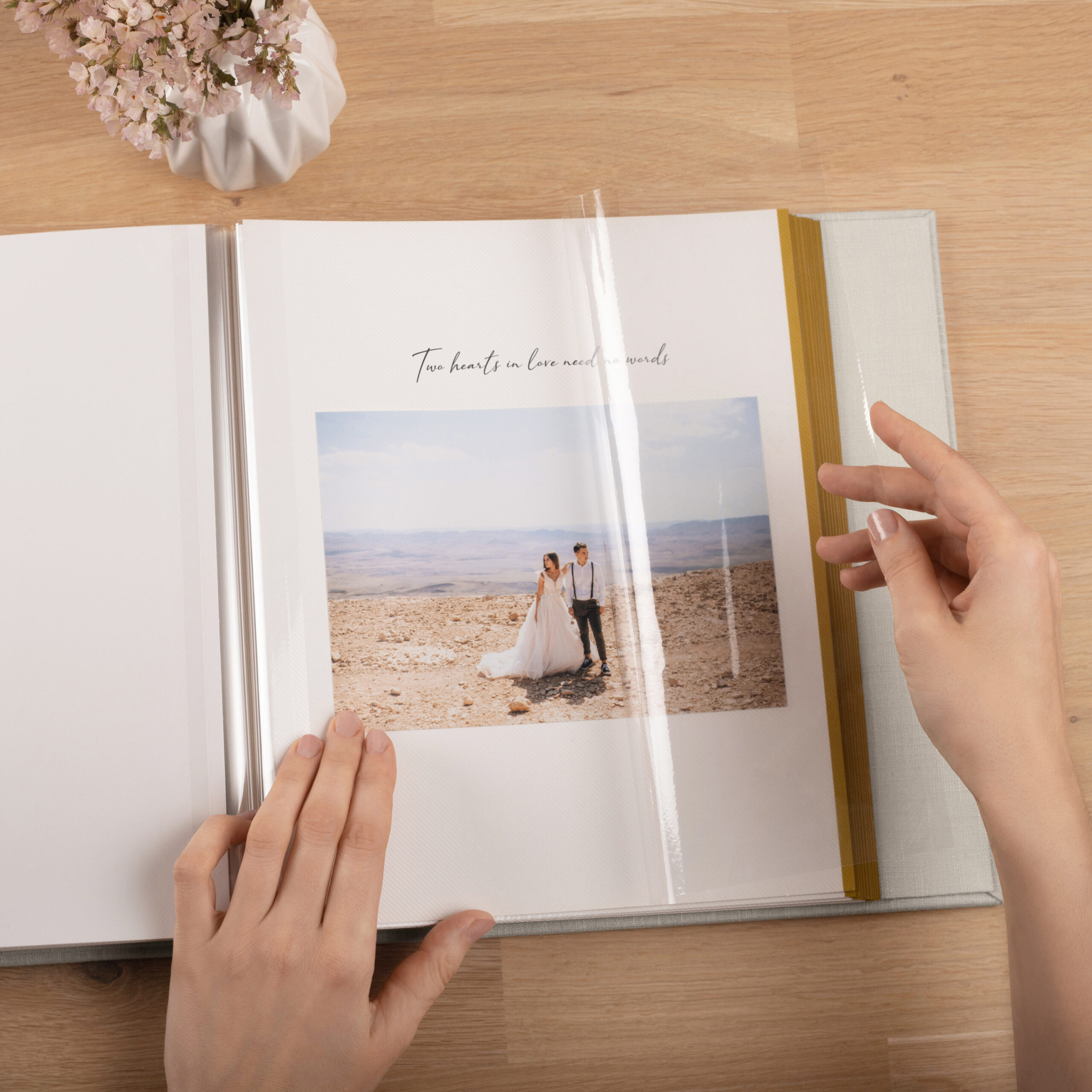 Linen Self - Adhesive Wedding Photo Album - Image 4