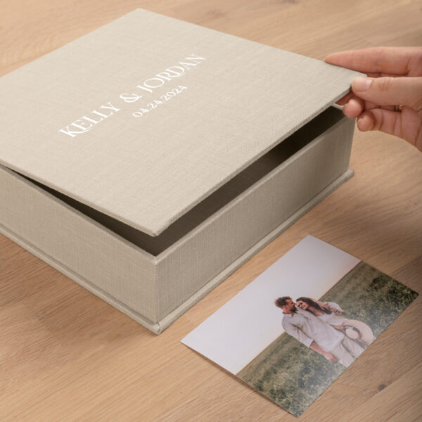 Linen Wedding Keepsake Box | Personalized Memory Box